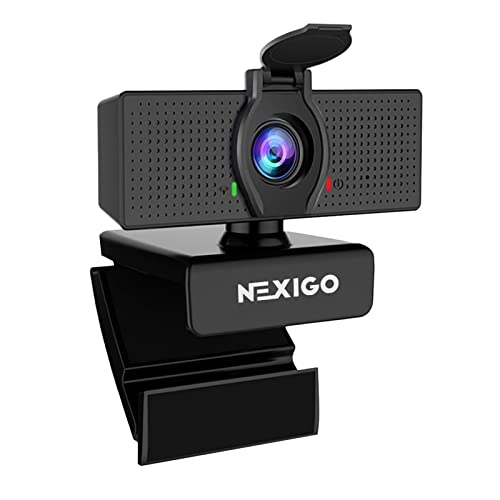 NexiGo N60 1080P Webcam with Microphone, Adjustable FOV, Zoom, Software Control & Privacy Cover, USB HD Computer Web Camera, Plug and Play, for...