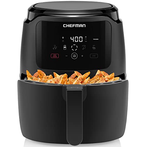 Chefman Digital Air Fryer, Large 5 Qt Family Size, One Touch Digital Control Presets, French Fries, Chicken, Meat, Fish, Nonstick Dishwasher-Safe...