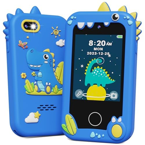 KOKODI Kids Smart Phone Toys, Touchscreen HD Dual Camera Cell Phone for Kids, Christmas Birthday Gifts Dinosaur Toddler Play Phone for Boys 3-10,...