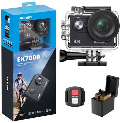 AKASO EK7000 4K30FPS 20MP WiFi Action Camera with EIS Ultra HD Underwater Camera 131FT Waterproof Camera Remote Control 4X Zoom in Photo Mode...