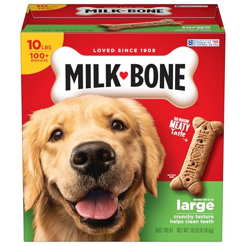 Milk-Bone Original Dog Treats for Large Dogs, 10 Pound, Crunchy Biscuit Helps Clean Teeth