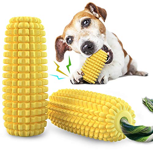 Carllg Dog Chew Toys for Aggressive Chewers, Indestructible Tough Durable Squeaky Interactive Dog Toys, Puppy Teeth Chew Corn Stick Toy for Small...